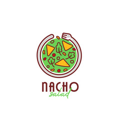 Nacho Taco Salad Bowl Logo Mexican Culinary