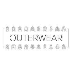 Outerwear Female Clothes Girl Icons Set