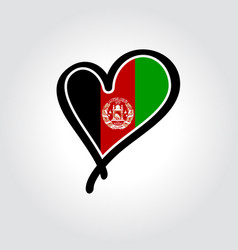 Afghani Flag Heart-shaped Hand Drawn Logo