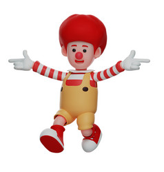 Cute Clown Boy 3d Cartoon Picture Having Red Hair