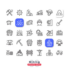 Mining Outline Icons