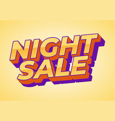 Night Sale Text Effect Design In 3d Look