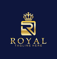 R Initial Royal Crown Logo King Queen