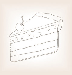 Piece Of Cake Hand Drawn Sketch