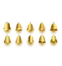 Realistic Golden Jingle Bell Symbols For