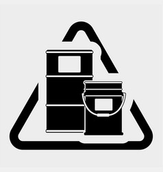 Chemical Drums Black Icon White Background