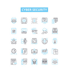 Cyber Security Line Icons Set