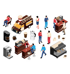 Isometric Coffee Icon Set