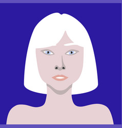 Young Albino Asian Woman In Minimalistic Style