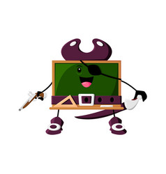 Cartoon Blackboard School Supply Pirate Character