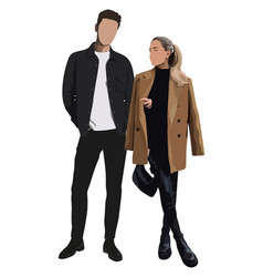 Stylish Couple Of Young People Man And Woman On A