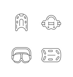 Swimming Pool Supplies Linear Icons Set