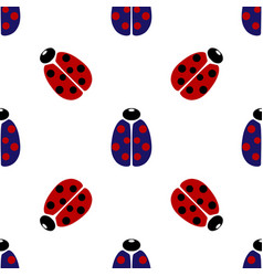 Blue And Red Coccinellidae Icon Isolated Seamless