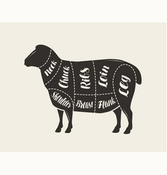 Cut Meat Lamb Poster Butcher Diagram