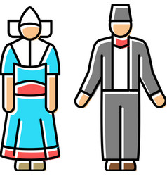 Dutch National Clothes Color Icon