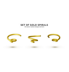 Golden Spiral Confetti Set Realistic 3d Twisted