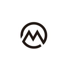 Letter M Circle Geometric Symbol Simple Logo