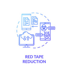 Red Tape Reduction Blue Gradient Concept Icon