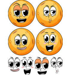 Set Of Facial Expression Vintage Style Cartoon