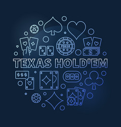 Texas Holdem Round Blue Outline