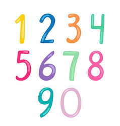 Cartoon Color Numbers From Zero To Nine Hand