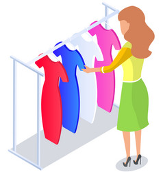 Choosing Clothes In Store Shopping Concept