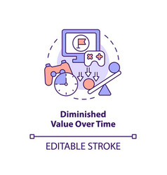 Diminished Value Over Time Concept Icon