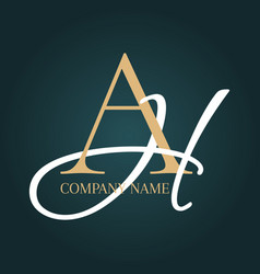 Monogram Logo Design With The Letters A And H