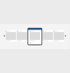 Tablet Pc With Carousel Posts Social Network Ads