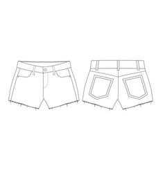 Women Shorts Pant Line Drawings