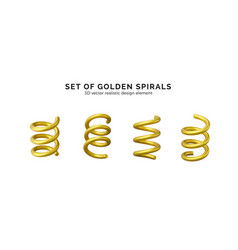 Golden Spiral Confetti Set Realistic 3d Twisted