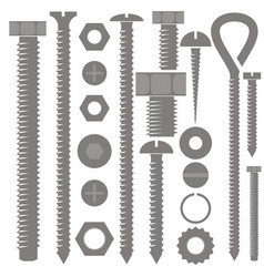 Screw Hex Bolt Set Design Isolated