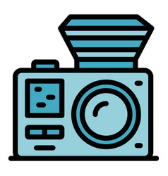 Old Photo Camera Icon Flat