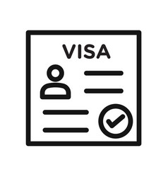 Start Up Visa Icon Black Line Art Logo