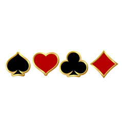 Suit Of Playing Cards With Golden Frames