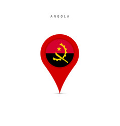 Teardrop Map Marker With Flag Of Angola Flat