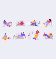 Lazy People Relax And Procrastination Concept