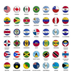 All American Country Flags Icons Circle Shape