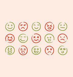 Doodle Emoji Faces Funny Emoticon Characters