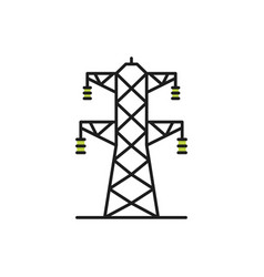 Lattice Tower And Overhead Power Line Isolated