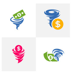 Set Money Tornado Logo Template Creative