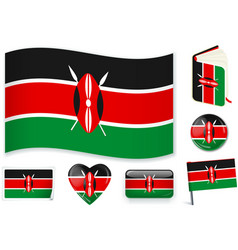 Kenyan Flag In Seven Shapes Editable