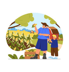 Family On Farm Concept