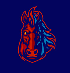 Head Horse Stable Mascot Logo Front Side