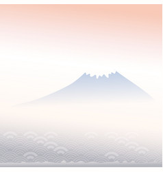 Mount Fuji Dawn Fog Mountain Landscape Blue Grey