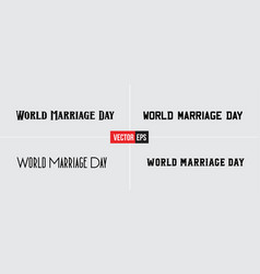 World Marrage Day