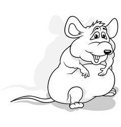 Drawing Of A Funny Fat Mouse