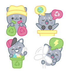 Ecology Stickers Set With Tomomi Cat