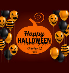 Happy Halloween Background Banner With Balloons