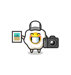 Character Fried Egg As A Photographer